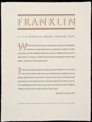 A Little Rebellion Now & Then: Sixteen of America's Finest Typographer-Printers and An Englishman, Prints on the American Revolution