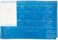 Set of blueprints and typed building specifications for a "Concrete Store Building" in Los Altos, designed for future U.S. Senator Alan M. Cranston and his older sister Eleanor C. Fowle