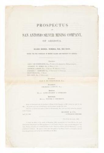 Prospectus of San Antonio Silver Mining Company, of Arizona.