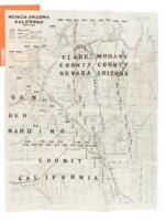 Nevada Arizona California Portion: Blackburn's 1927 map of Southern California, ten counties, showing Boulder Canyon, Colorado River territory...