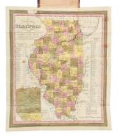 A New Map of Illinois with Its Proposed Canals, Roads & Distances from Place to Place Along the Stage & Steam Boat Routes