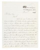 Letter from Lt. Henry J. Millen of the U.S. Army Medical Department, to T.C. Power, asking if he could get discounts for soldiers on the Benton Line of river boats