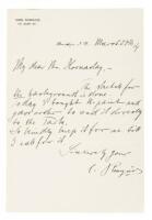 Letter to William T. Hornaday from Carl Rungius, about an art project he is working on