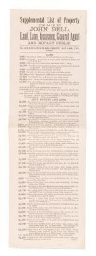 Three ephemeral items relating to John Bell, a real estate, insurance, and loan agent in San Jose in the latter 19th and early 20th centuries