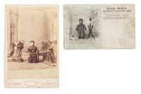 Photograph and postcard of Che-Mah, who toured 1880s America as P.T. Barnum's China-born dwarf