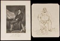 Original ink "Sketch of William Williams, New York, July 6th 1813"