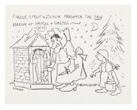 Two Suppressed Printed Christmas Card Sketches
