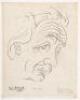 Original ink portrait of Albert Einstein by Josef Scharl, signed by Einstein in ink