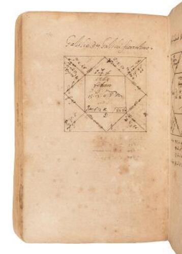 Manuscript book of horoscopes with charts of over 200 European personages of note