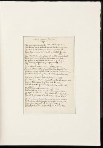 Little Johnts's Chrismus - original manuscript poem with an autograph letter signed