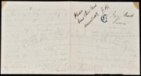 Autograph Letter (partial) from Mark Twain to "Friend Church" (Col. William C. Church, founder of the NRA).