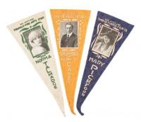 Three silent film star pennants