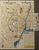 Large color woodblock map of Edo: Enjyu Oedo Ezu