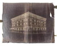 Archive of nine original architectural drawings for renovations to the building at Post and Mason streets in San Francisco