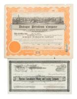 Collection of approximately 70 stock certificates, most in mining and oil companies, some multiples