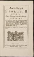 Anno Regni Georgii II Regis Magna Britannia, Francia & Hibernia Undecimo at the Parliament Begun and Holden at Westminster the Fourteenth Day of January, Anno Dom. 1734 in the Eighth Year of the Reign of Our Sovereign Lord George the Second...And from the