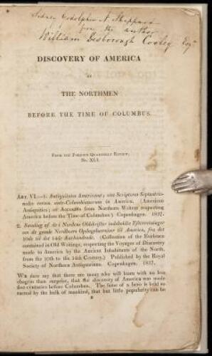 Discovery of America by the Northmen Before the Time of Columbus [caption title]