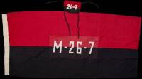 Original cloth flag of the Movimiento Revolucionario 26 de Julio (M-26-7), plus cloth arm band
