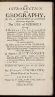 An Introduction to Geography, by Way of Question and Answer. Particularly Design'd for the Use of Schools...Translated and Improv'd from the Last Edition of Mr. Hubner's Geography, Written Originally in German