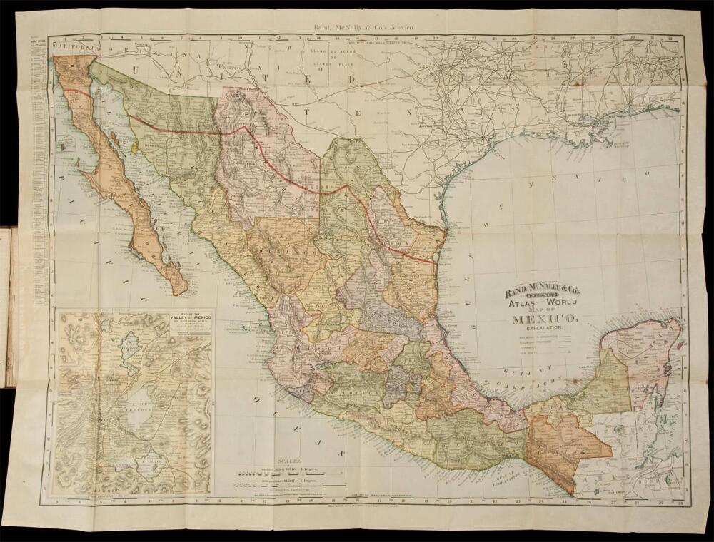 Rand, McNally & Co.'s Indexed State and Railroad Map of Mexico Showing ...