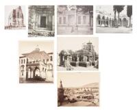 Twelve original photographs, 8 of scenes from Asia and the Middle East, and 4 views of French cathedrals