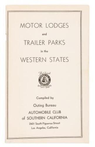 Motor Lodges and Trailer Parks in the Western States