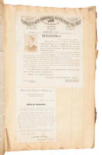 Large scrapbook of crime related newspaper clippings from late 19th century Chicago