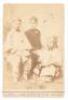 Cabinet Card photograph - Caucasian woman with two Chinese children in elegant "native" dress
