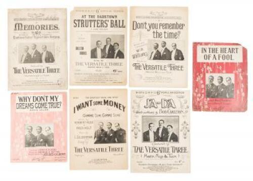 7 pieces of British sheet music - songs performed by the &ldquo;Versatile Three&rdquo;, American Black expatriate singers popular in England during and after World War I