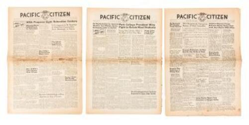 Japanese-American internees learn their wartime fate from their Community newspaper - 3 issues of Pacific Citizen