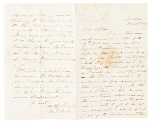 Letter written by a well-connected Virginian on the eve of Secession and Civil War, possibly by the sister of Virginia's former US Senator