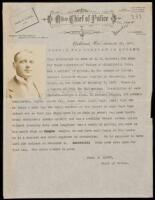 Wanted For Murder, on Oakland CA Chief of Police Letterhead