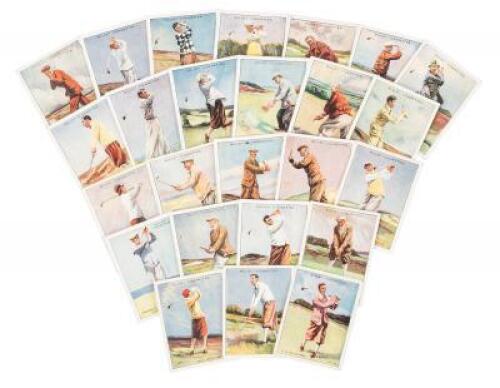 Wills's Cigarette picture “Famous Golfers” player cards, complete, Nos. 1-25