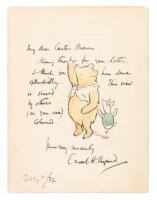 Original ink and watercolor drawing of Winnie-the-Pooh and Piglet