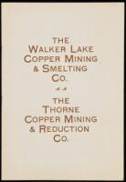 The Walker Lake Copper Mining & Smelting Co. The Thorne Copper Mining & Reduction Co.