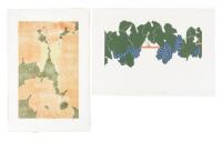 Lot of 9 Linoleum-Block Prints of grapes, each signed, titled, dated and numbered in pencil