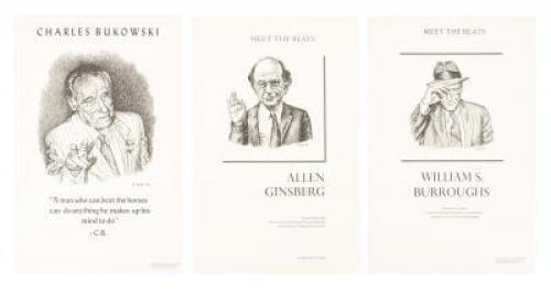 Three author portraits by Robert Crumb