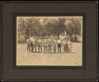 Gelatin silver photograph of a baseball team of Japanese-American youths in Penryn, Placer County, California