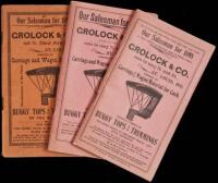 Three trade catalogs for Grolock & Co. of St. Louis, MO. Manufacturers of Carriage and Wagon Material