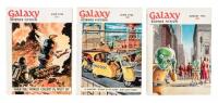 "Gravy Planet" - serialized in three issues of Galaxy Science Fiction, each signed by Frederick Pohl