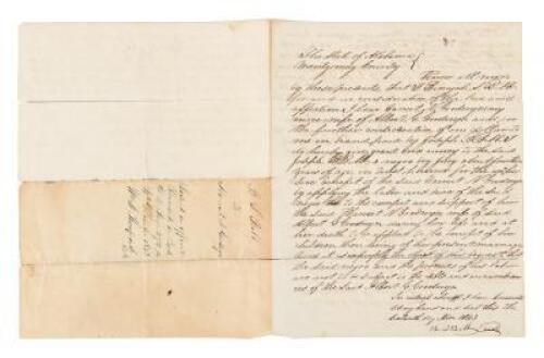 Manuscript document transferring the ownership of a young slave to Joseph B. Bibb for the use of his niece Harriet Goodwyn