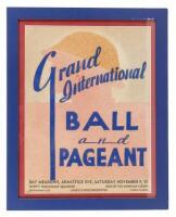 Broadside poster for a 1935 Armistice Eve Ball and Pageant held at Bay Meadows Race Track