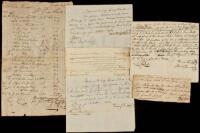 Six documents relating to George Rogers Clark, one of them signed by him