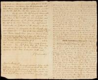 Manuscript deposition of James Garrard, 2nd Governor of Kentucky, regarding land fraud