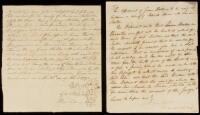 Two manuscript legal documents relating to legal cases against Simon Kenton for indebtedness