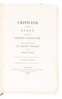 A Criticism on the Elegy Written in a Country Church-Yard. Being a Continuation of Dr. Johnson's Criticism on the Poem of Gray