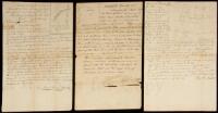 Five manuscript surveys of land in Kentucky, each with sketch map