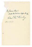 Autograph sentiment from William McKinley, Christmas Day, 1893