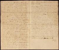 Manuscript legal appeal to the judges of Mason County Court in Chancery regarding conflicting claims on a parcel of land, signed by Henry Lee