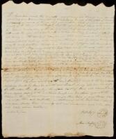 Manuscript indenture transfer deed for land in Bourbon County, Kentucky